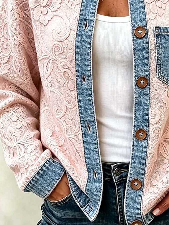 Kelira – Ahornblatt-Druck-Strickjacke