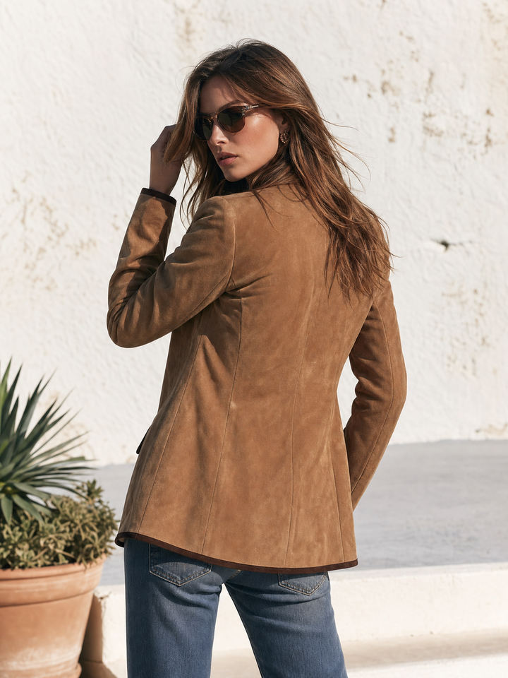 Relani – mit Kontrastbesatz, Kunstwildleder-Blazer