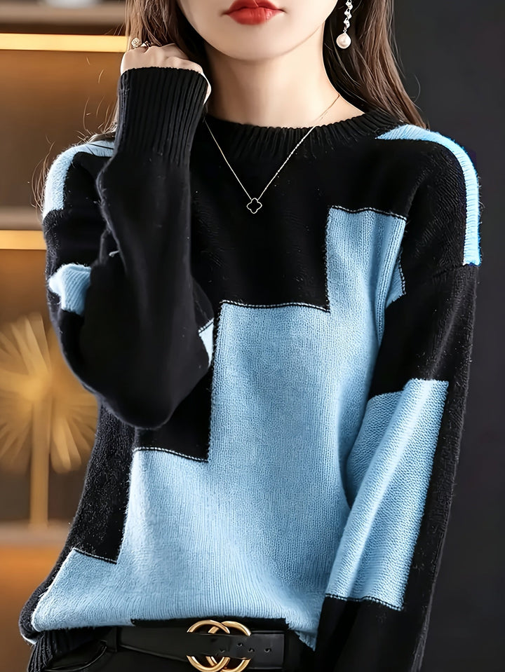 Novira – Farbblock-Strickpullover
