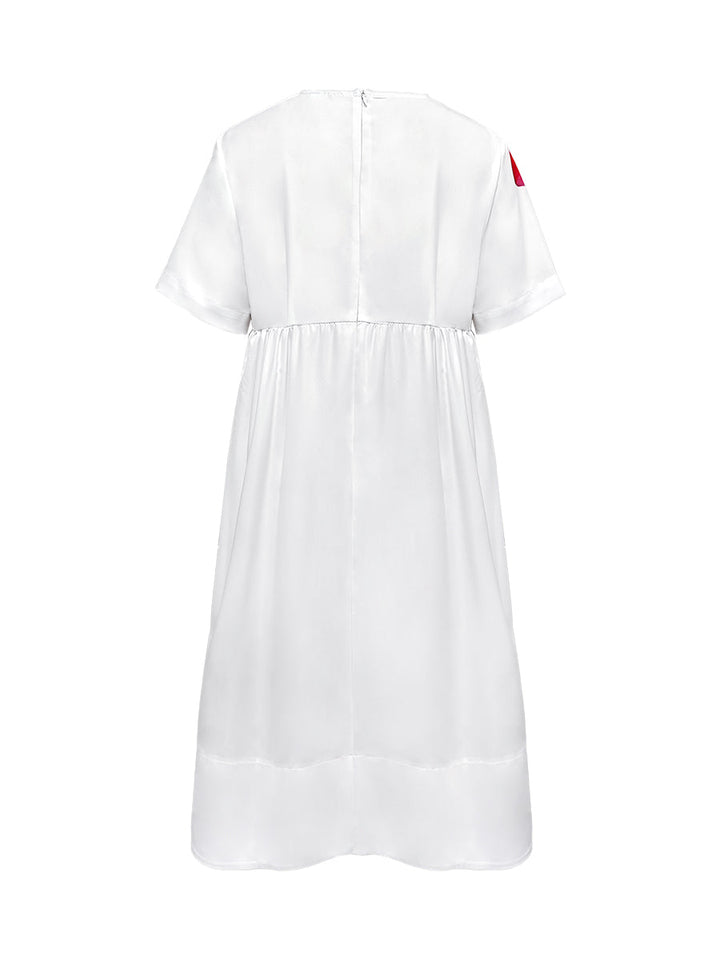 Orvina – Plissiertes Webstoff-Midikleid