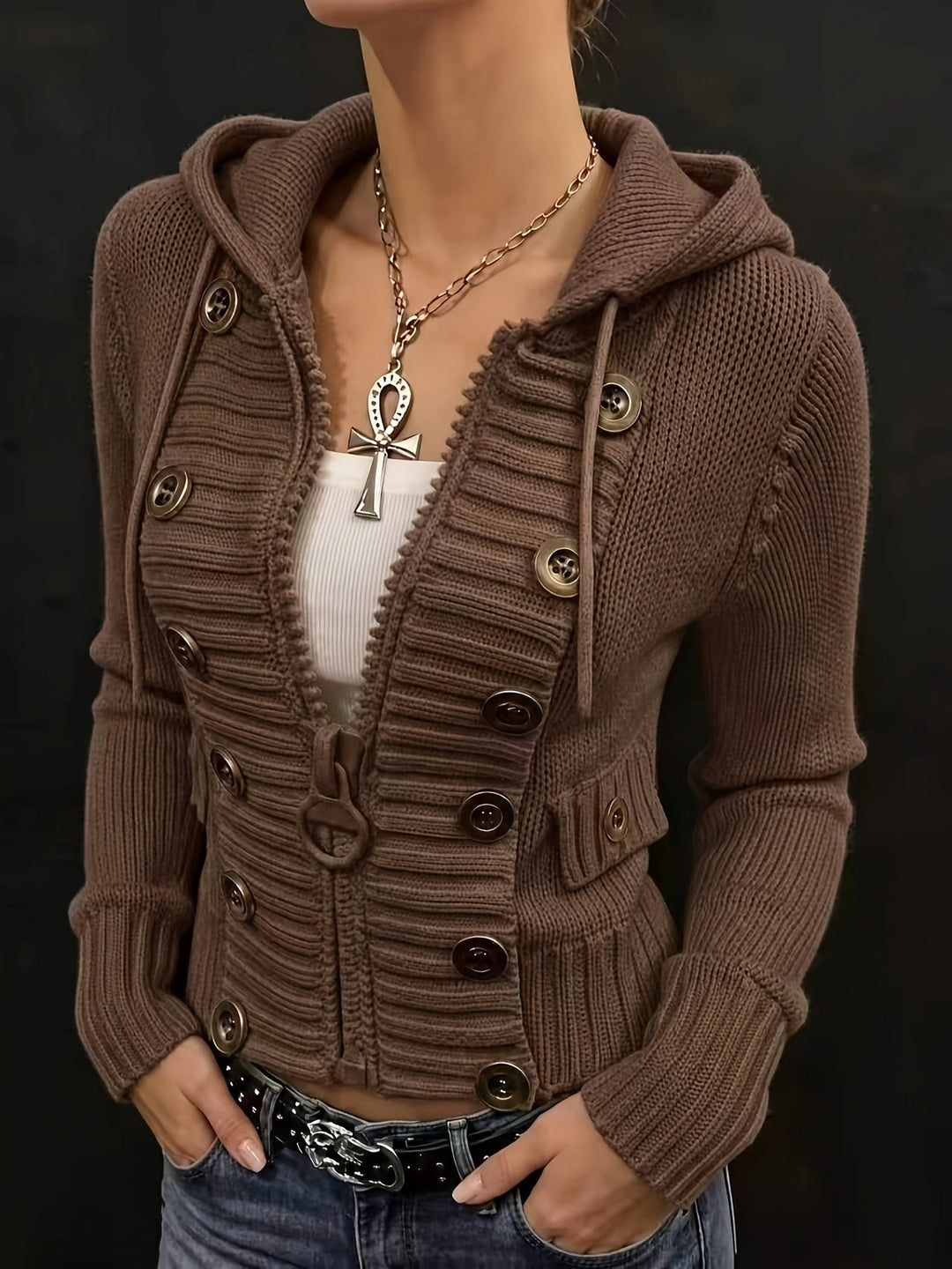 Nysera – Vertikale Rippstrickjacke