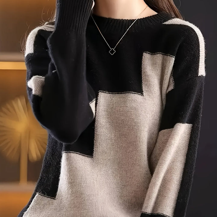 Novira – Farbblock-Strickpullover