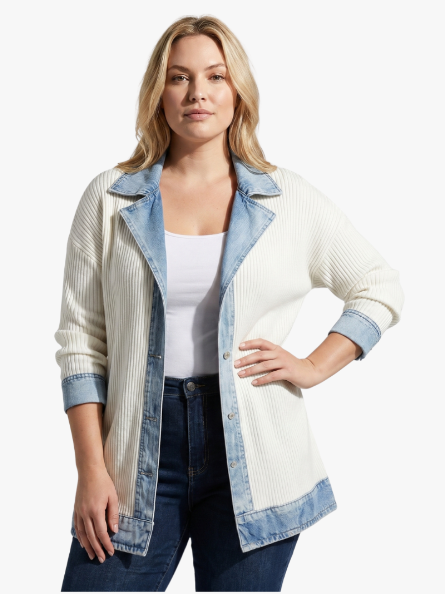 Velira – Denim-inspirierte Baumwollstrickjacke