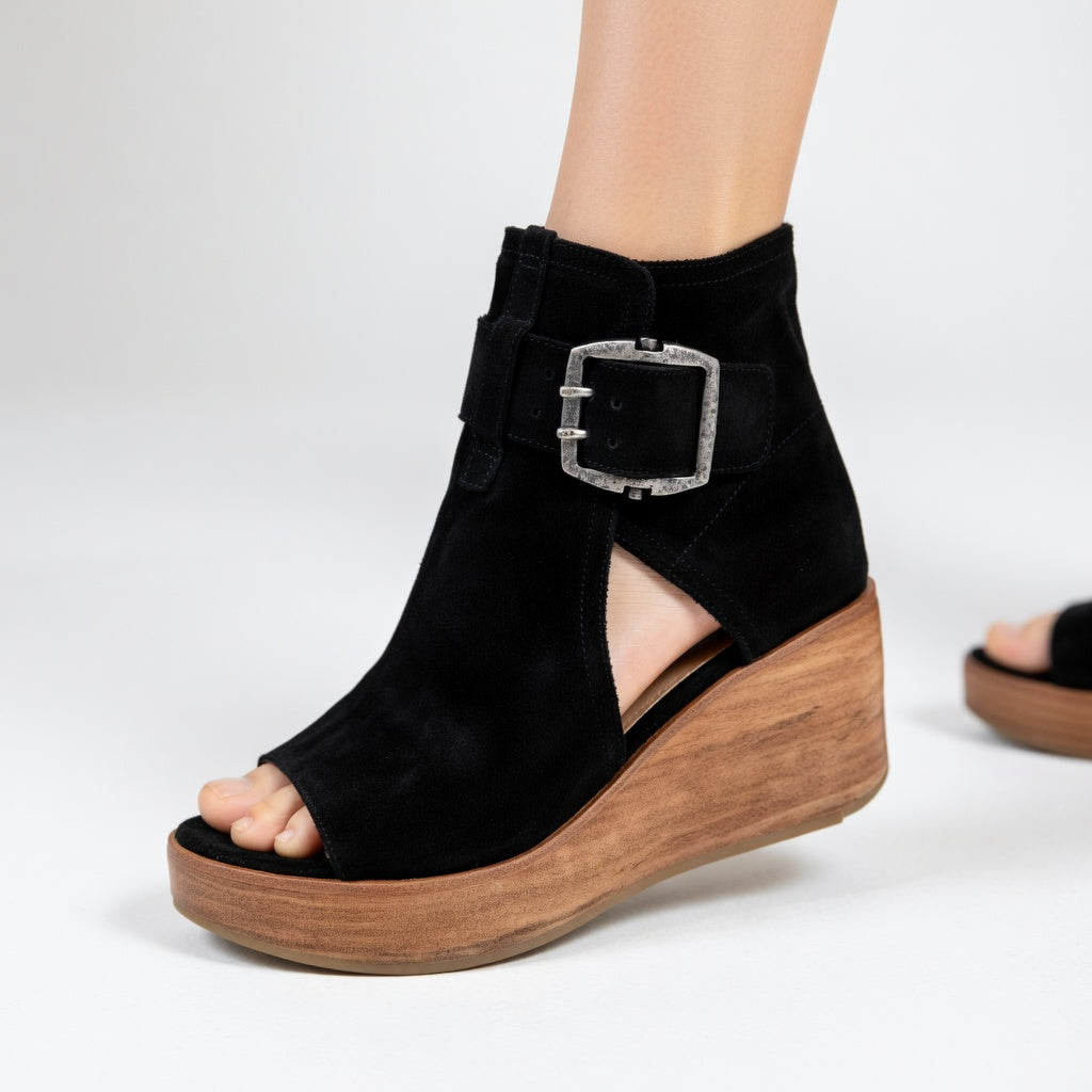 Mireli – offene Keilabsatzstiefelette