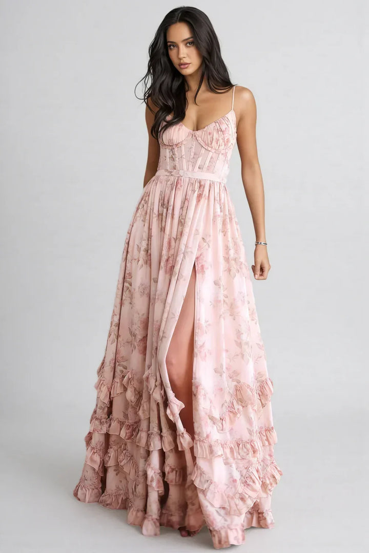 Avenya – Mit hohem Schlitz gewebtes Kleid