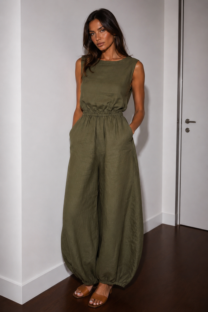 Nevara – Leichter Jumpsuit mit weitem Bein