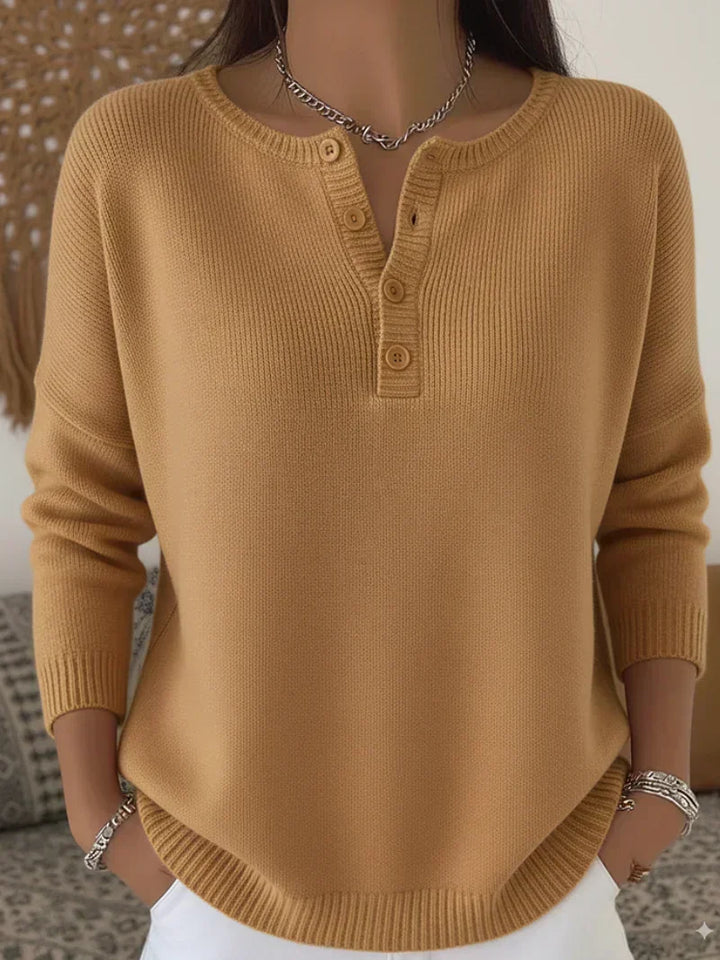 Noreva – Henley-Knopfleisten-Strickpullover