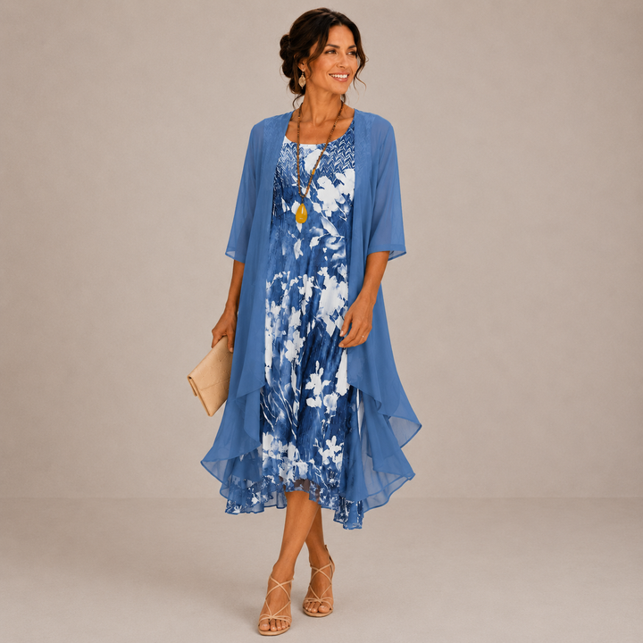 Noreli – zweilagiges gewebtes Midikleid