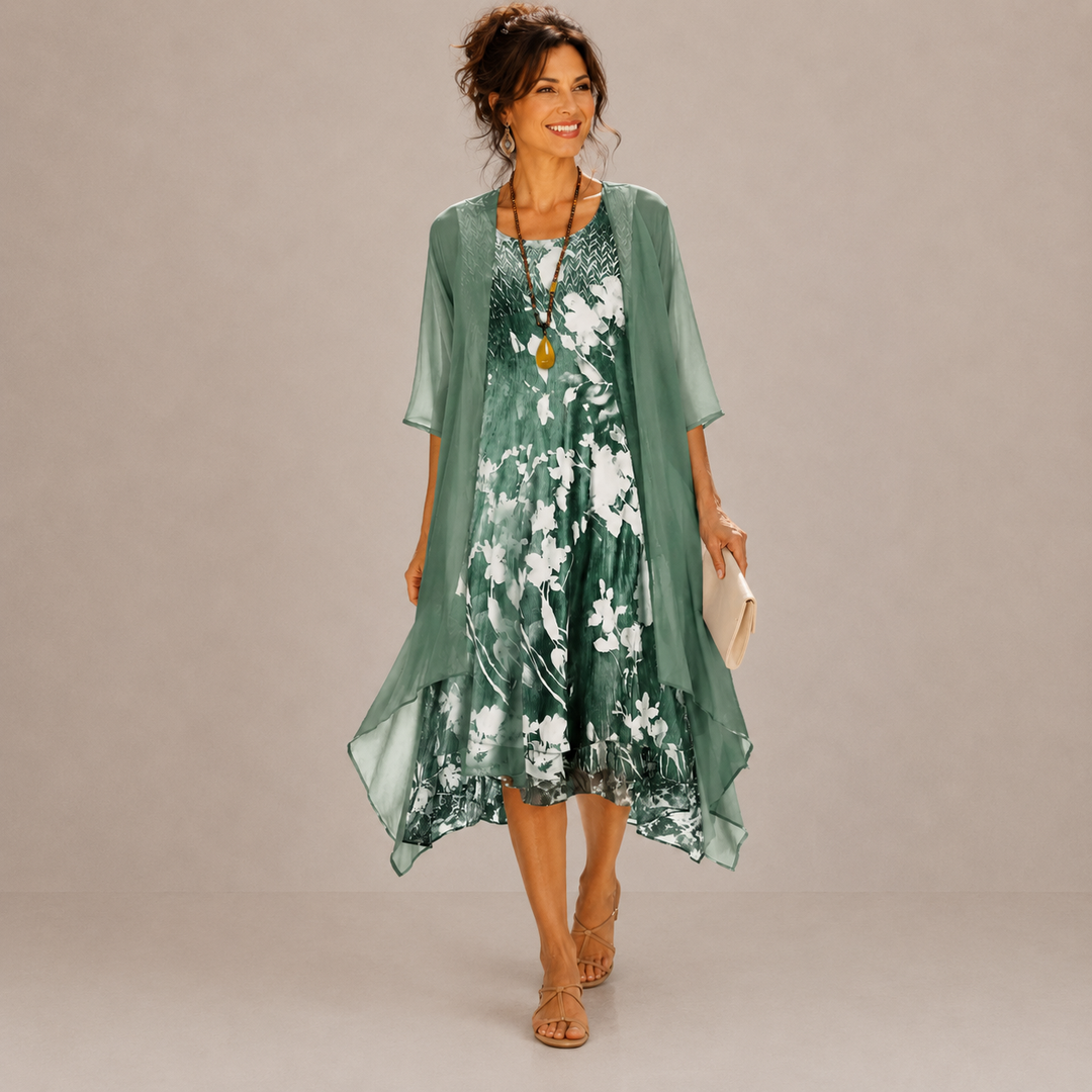 Noreli – zweilagiges gewebtes Midikleid