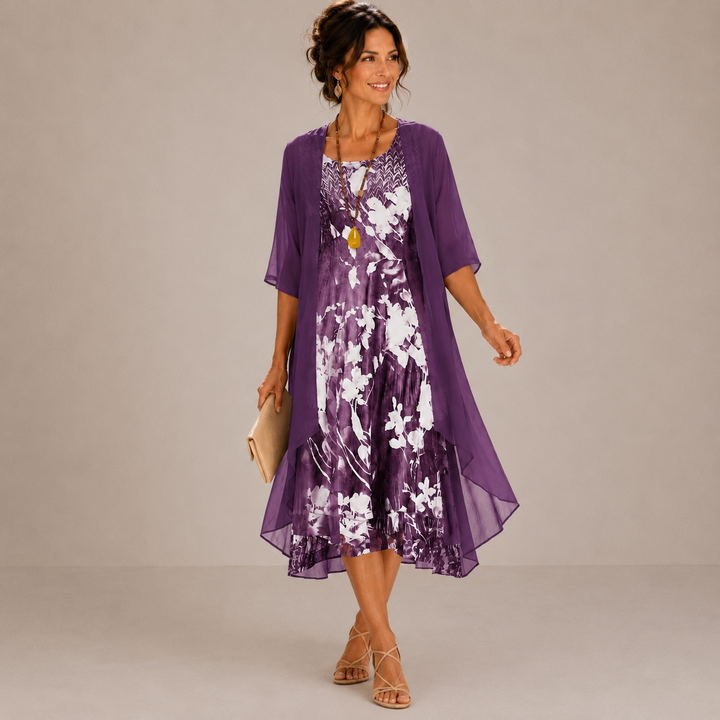 Noreli – zweilagiges gewebtes Midikleid