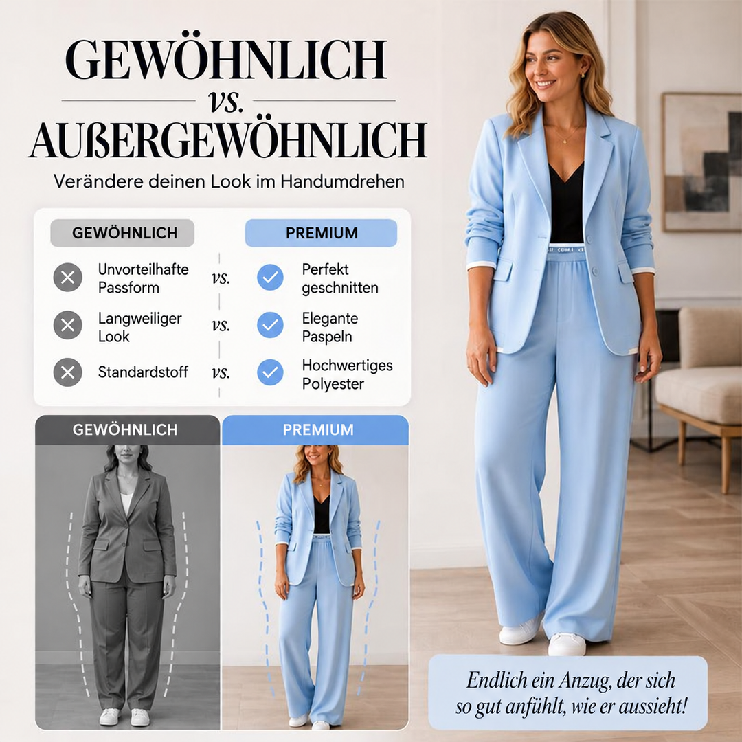 Reniva – Blazer-Set mit Hose mit weitem Bein