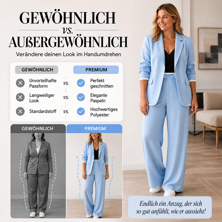 Reniva – Blazer-Set mit Hose mit weitem Bein