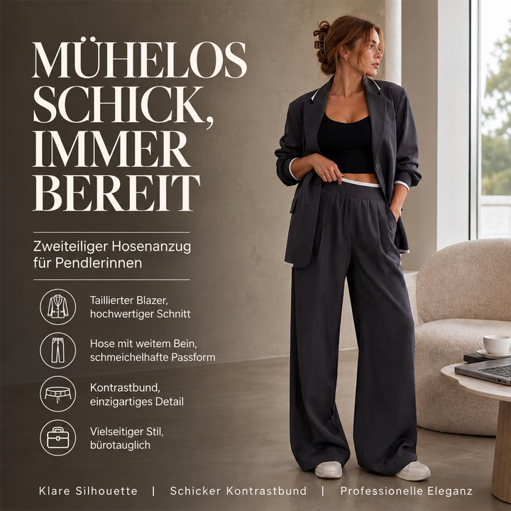 Reniva – Blazer-Set mit Hose mit weitem Bein