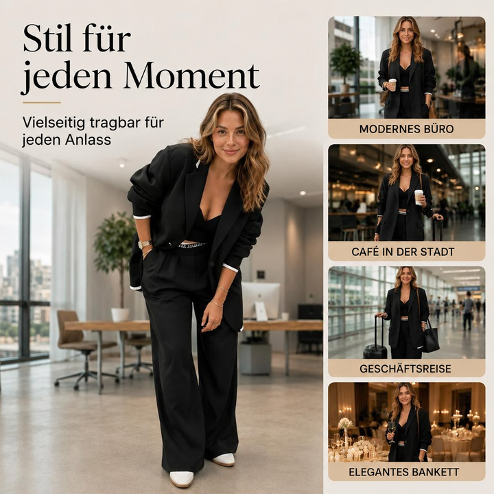 Reniva – Blazer-Set mit Hose mit weitem Bein