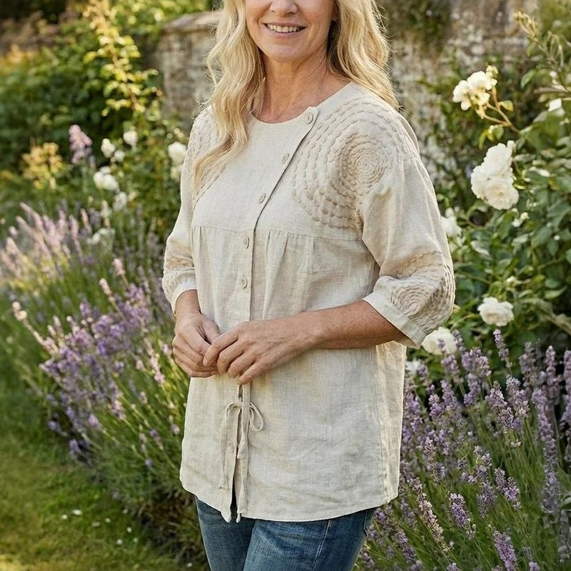 Rilena – Schnürbluse aus Baumwollmischung