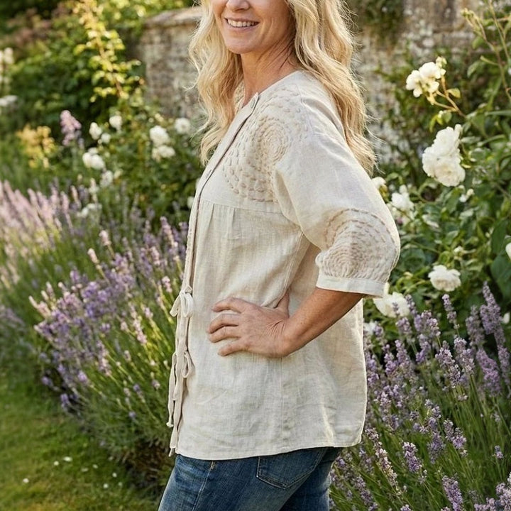 Rilena – Schnürbluse aus Baumwollmischung