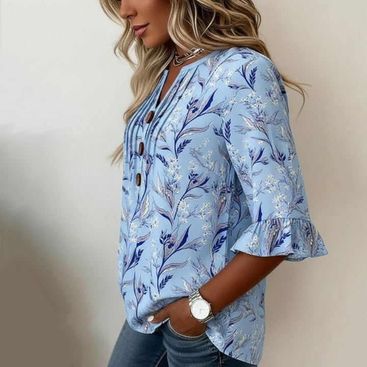 Nylera – Blumenprint-Pullover aus Baumwollmischung