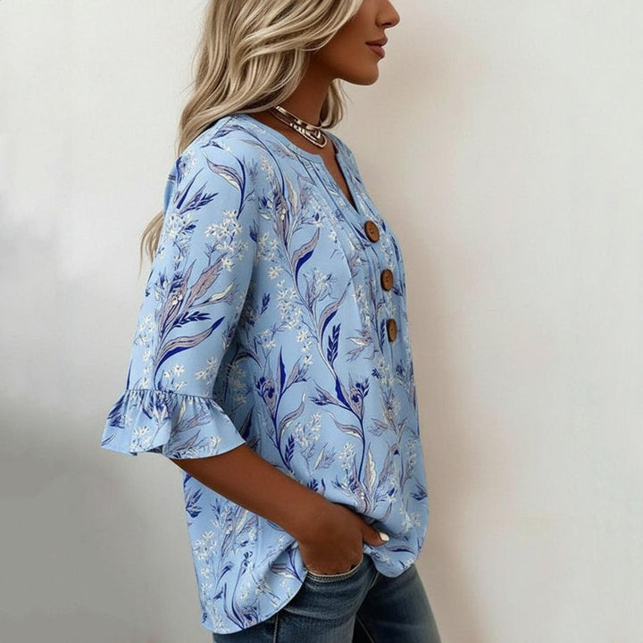 Nylera – Blumenprint-Pullover aus Baumwollmischung