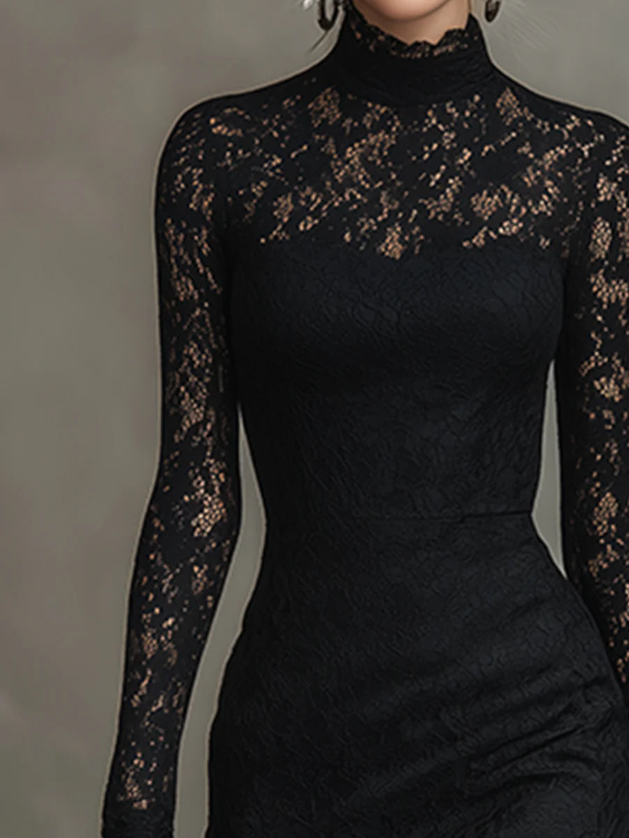 Fishtail Stretch Lace Maxi Dress