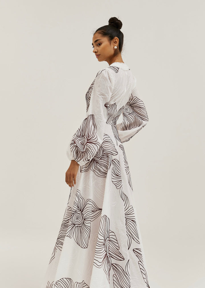 Sivora – Besticktes Baumwoll-Maxikleid