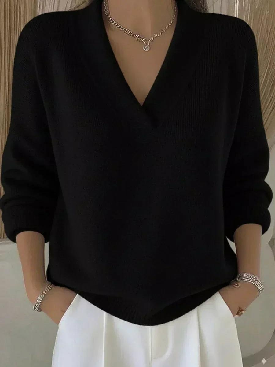 Vesara – Feinstrickpullover mit tiefem V-Ausschnitt