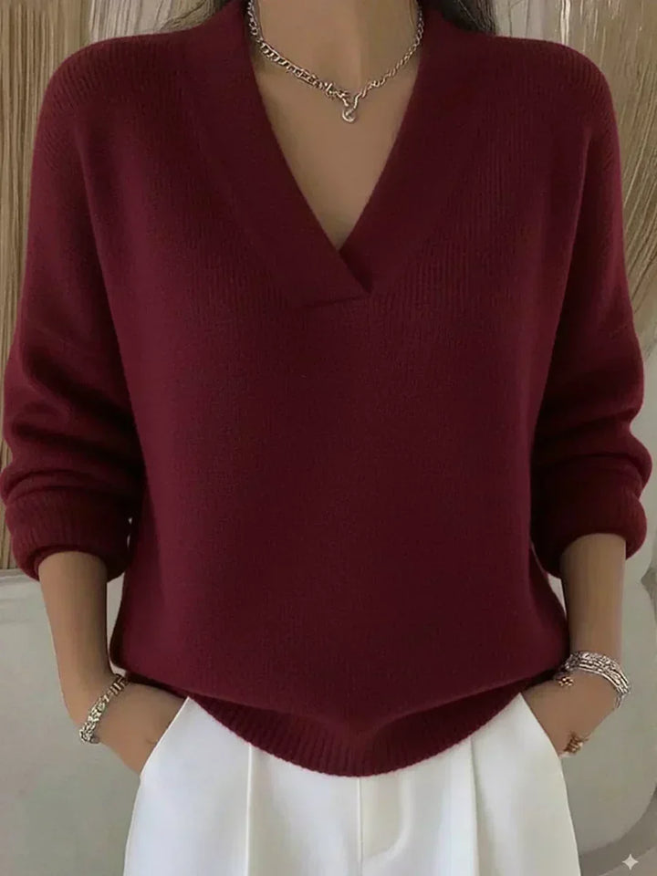 Vesara – Feinstrickpullover mit tiefem V-Ausschnitt