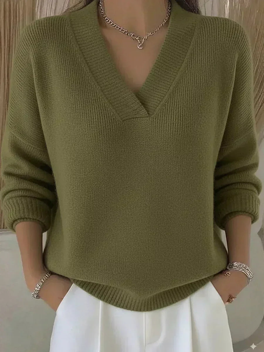 Vesara – Feinstrickpullover mit tiefem V-Ausschnitt
