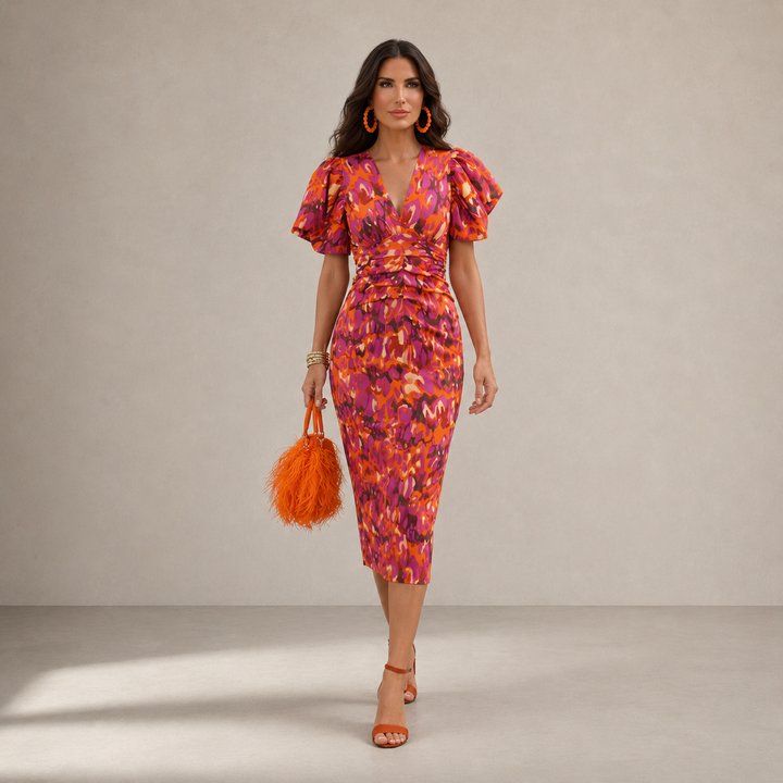 Noreli – Puffärmel-Kleid mit Druck