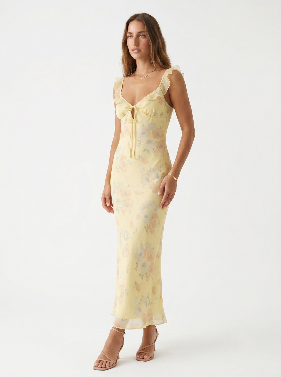 Relana – Rüschen-Shirtkleid mit floralem Druck