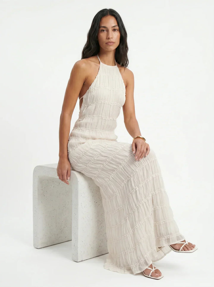 Ivessa – Gestuftes Rüschenkleid aus Baumwollmischung