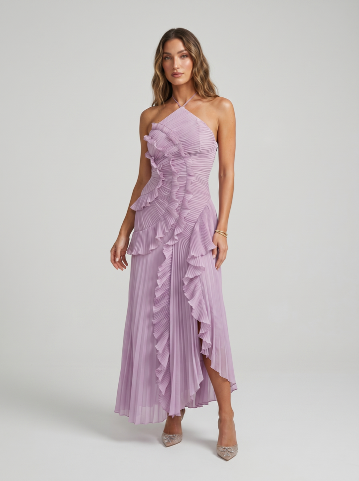 Vesara – Kleid mit Faltenrock aus hochdichtem Gewebe
