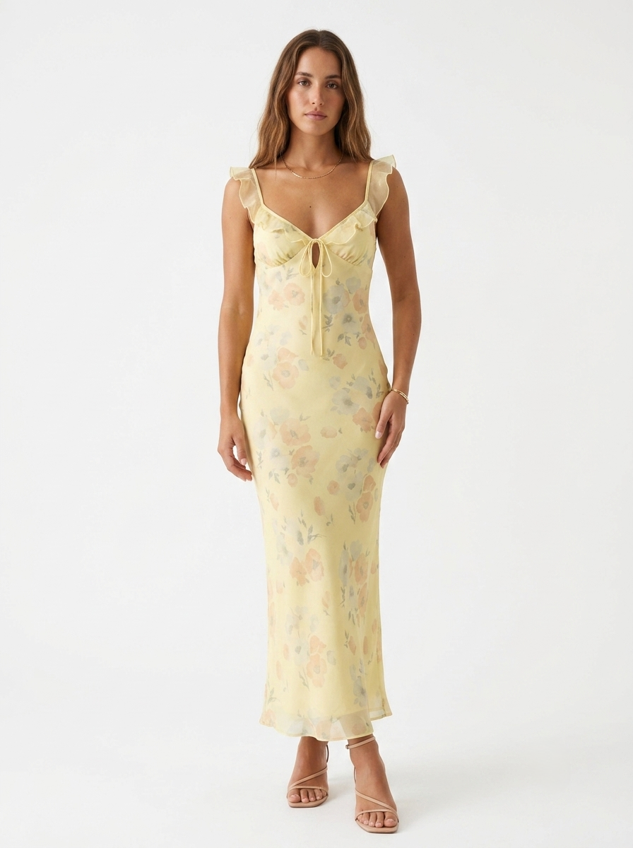 Relana – Rüschen-Shirtkleid mit floralem Druck