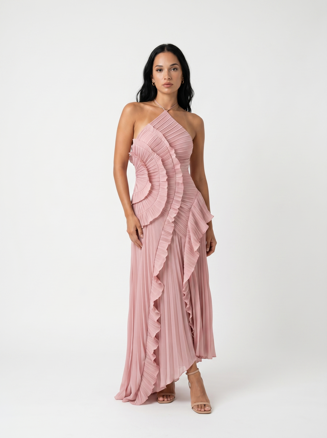 Vesara – Kleid mit Faltenrock aus hochdichtem Gewebe