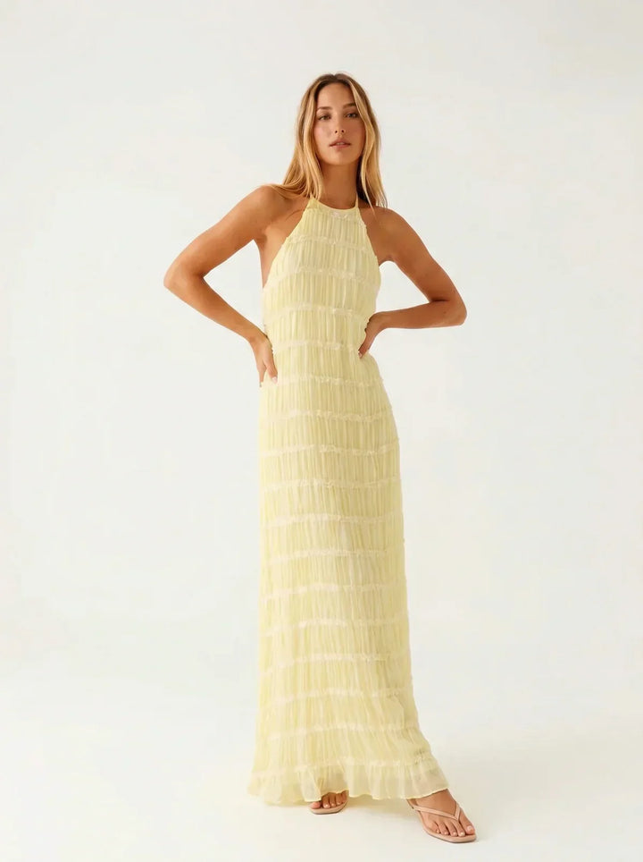 Ivessa – Gestuftes Rüschenkleid aus Baumwollmischung