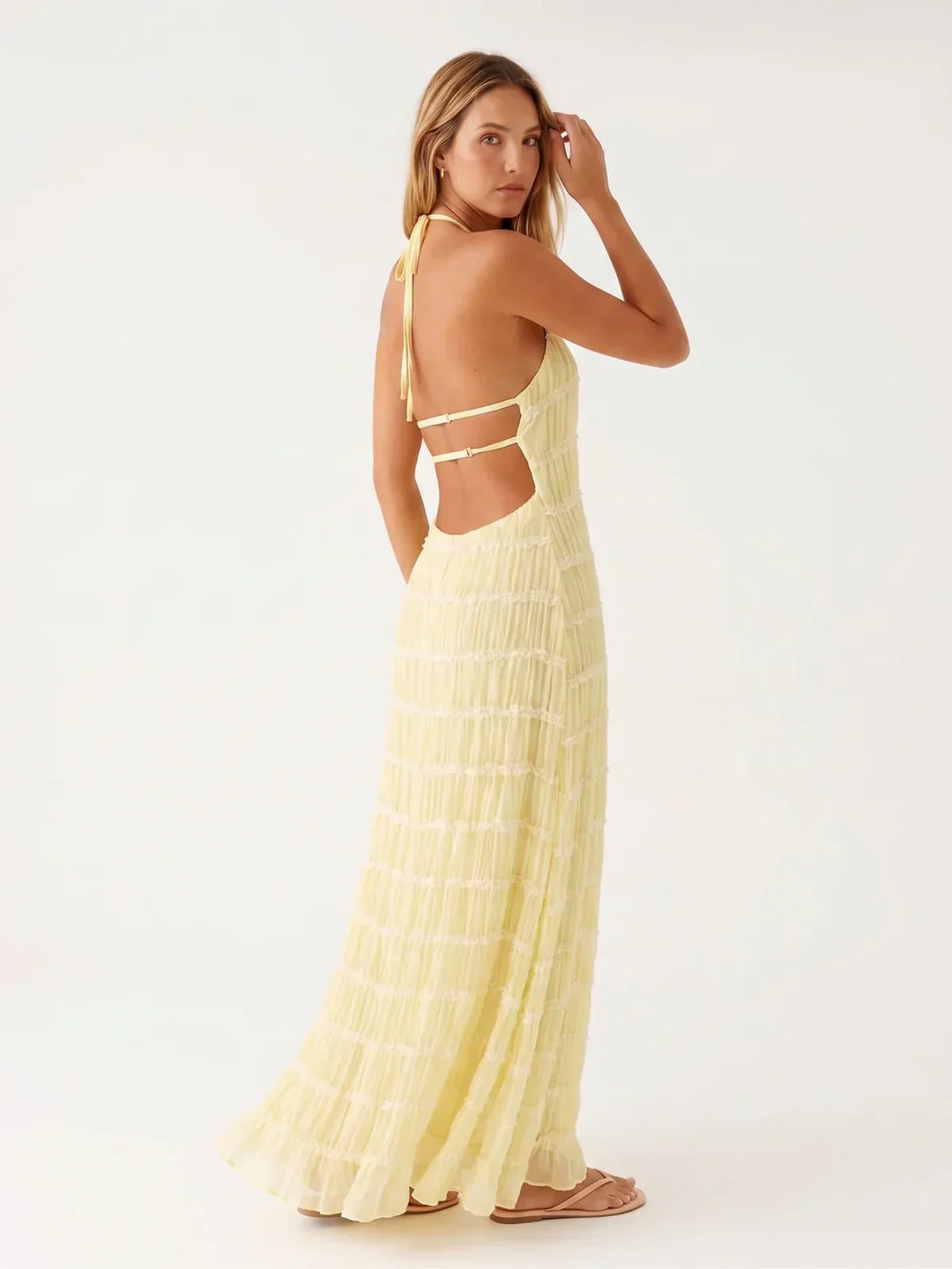 Ivessa – Gestuftes Rüschenkleid aus Baumwollmischung
