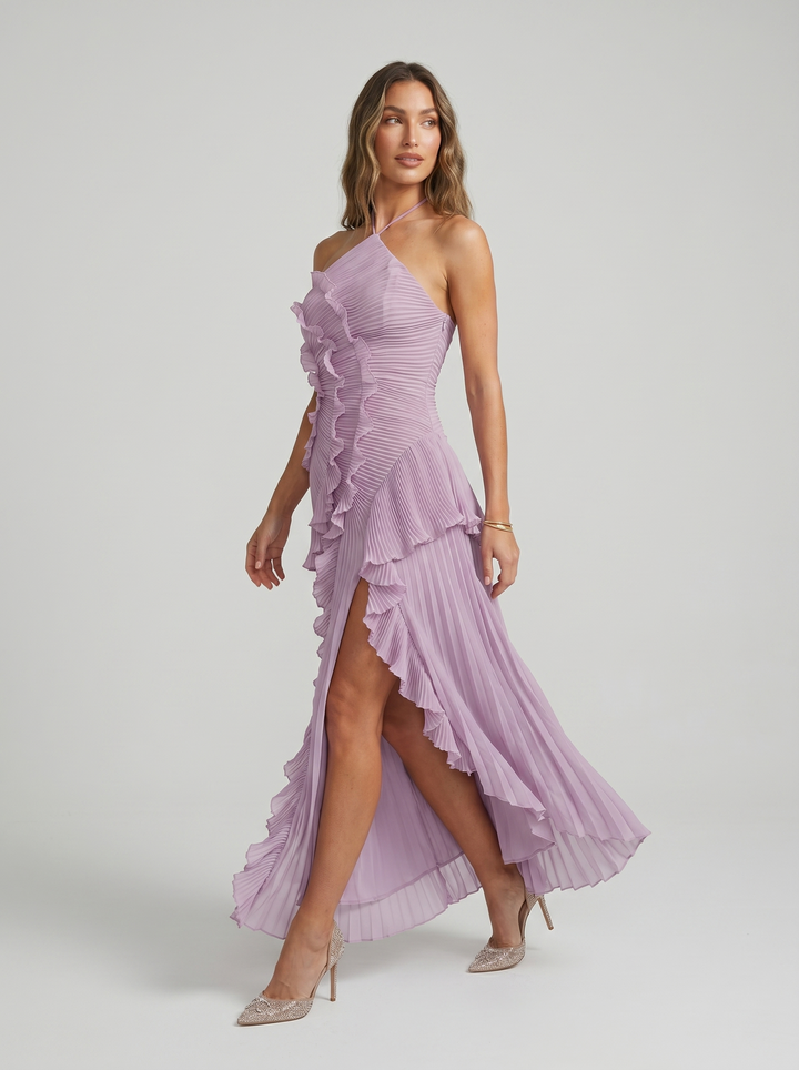 Vesara – Kleid mit Faltenrock aus hochdichtem Gewebe