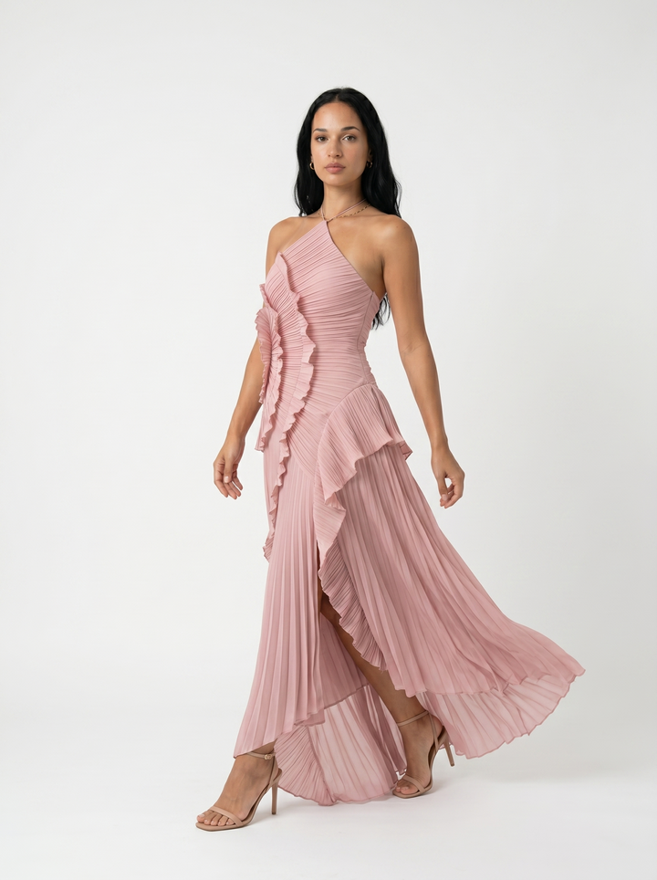Vesara – Kleid mit Faltenrock aus hochdichtem Gewebe