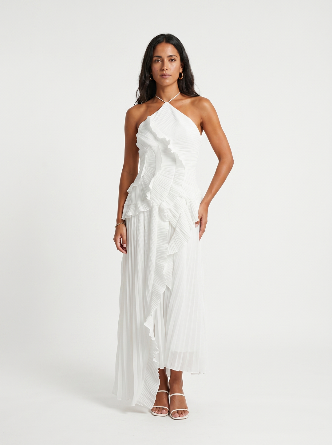 Vesara – Kleid mit Faltenrock aus hochdichtem Gewebe