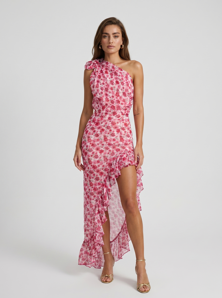 Navira – mit einem Schulterträger, Chiffonkleid