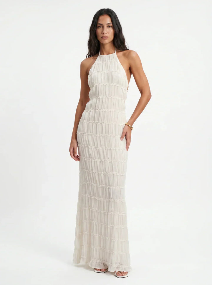 Ivessa – Gestuftes Rüschenkleid aus Baumwollmischung