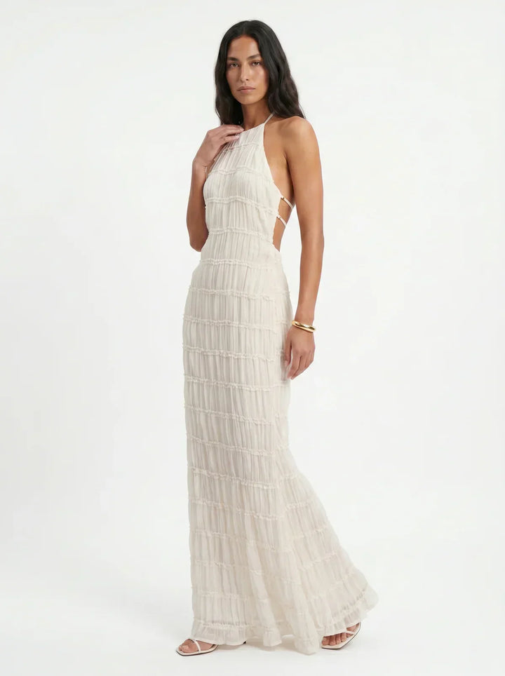 Ivessa – Gestuftes Rüschenkleid aus Baumwollmischung