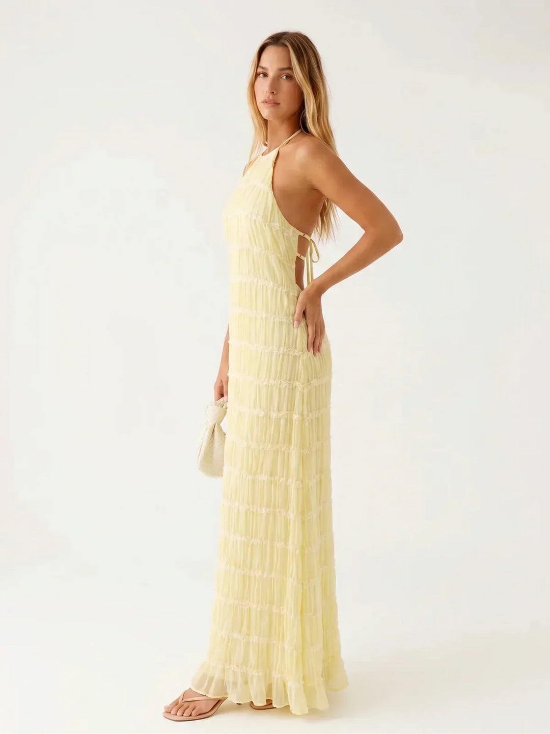 Ivessa – Gestuftes Rüschenkleid aus Baumwollmischung