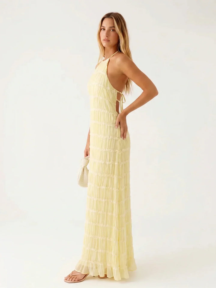 Ivessa – Gestuftes Rüschenkleid aus Baumwollmischung