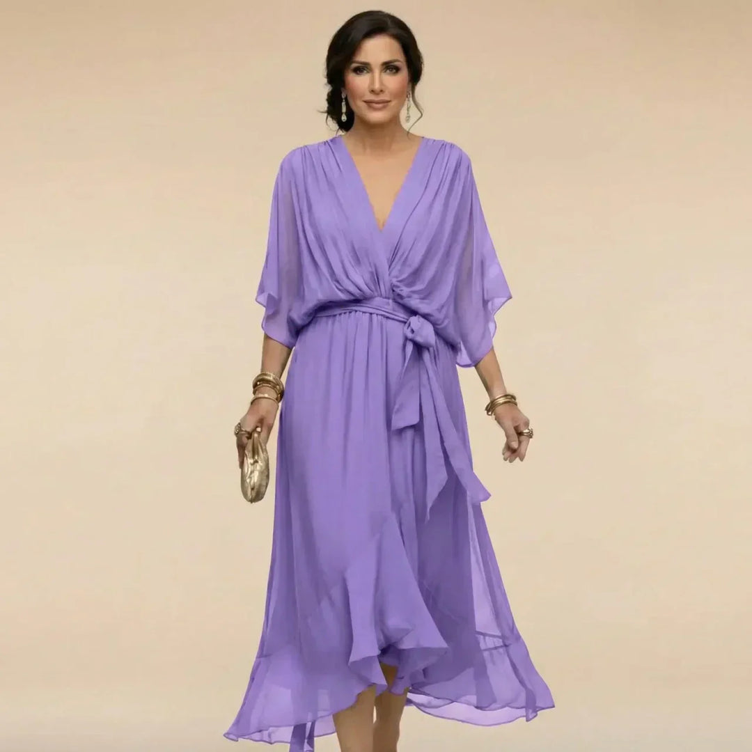 Nevaya - V-Neck Sheer Dress