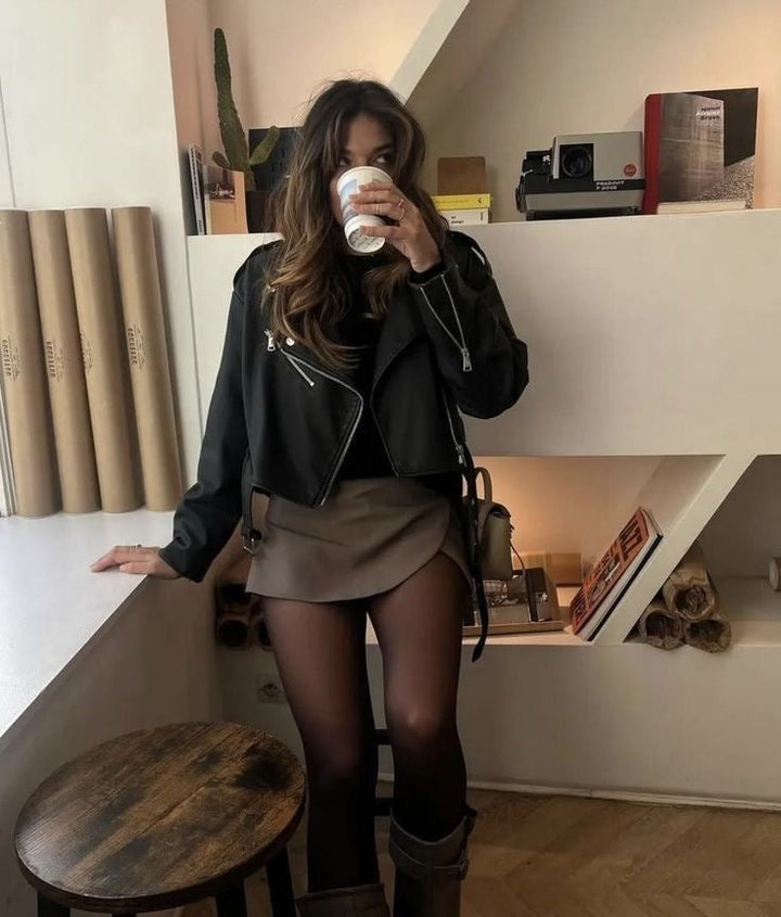 Avenya – Shortsrock mit Wickelfront aus Webstoff