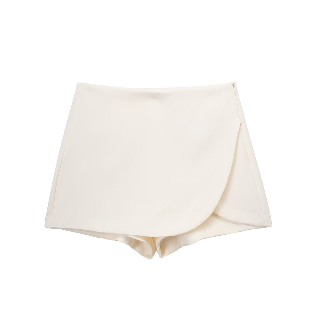 Avenya – Shortsrock mit Wickelfront aus Webstoff