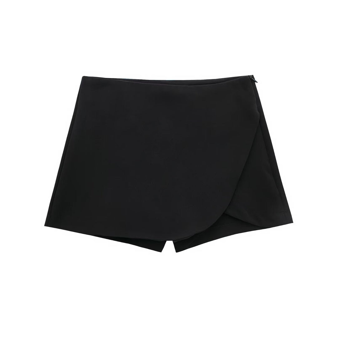Avenya – Shortsrock mit Wickelfront aus Webstoff