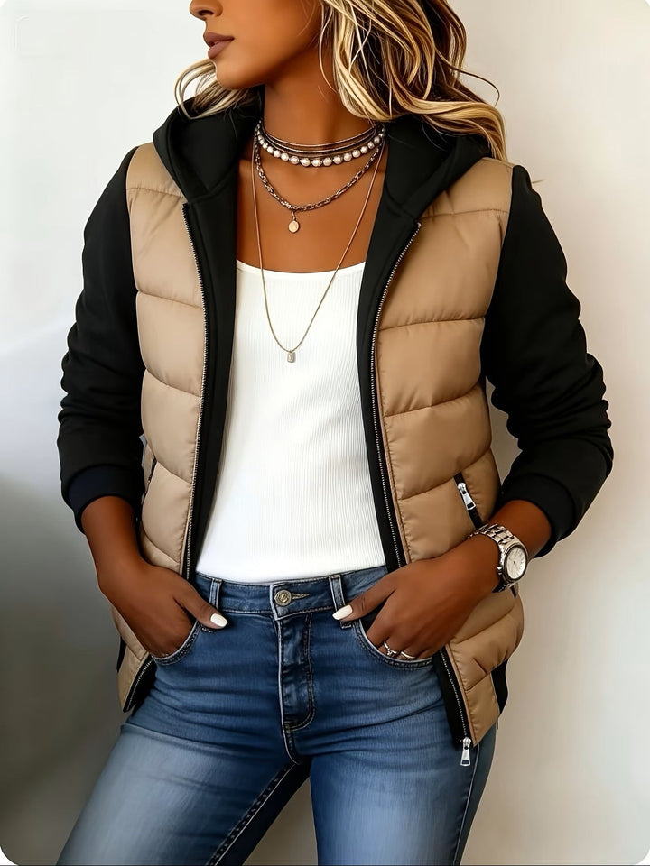 Zalise – Farbblock-Steppjacke