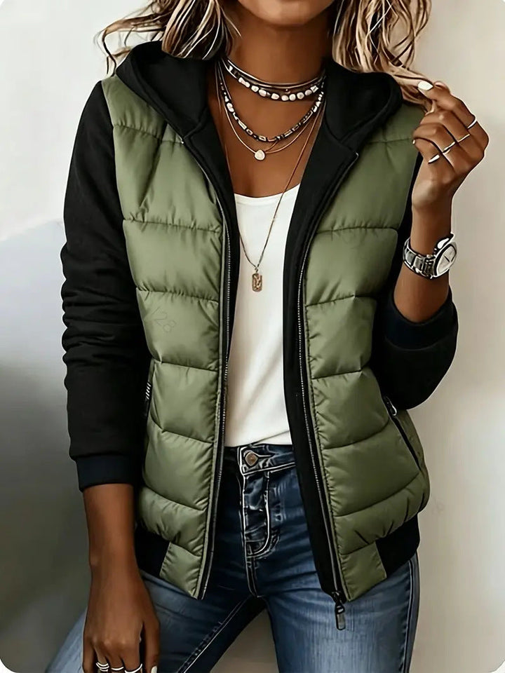 Zalise – Farbblock-Steppjacke