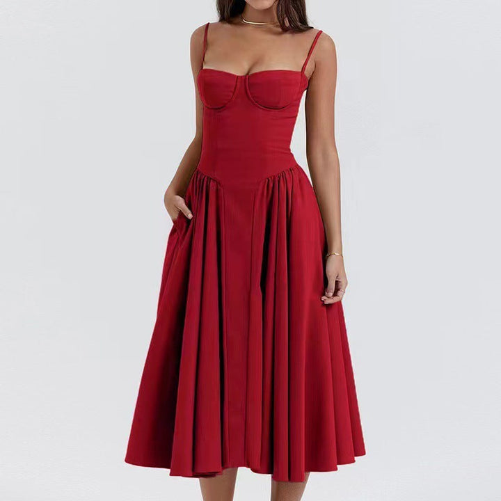 Mevara – Korsettstil-Oberteil Webstoff-Kleid